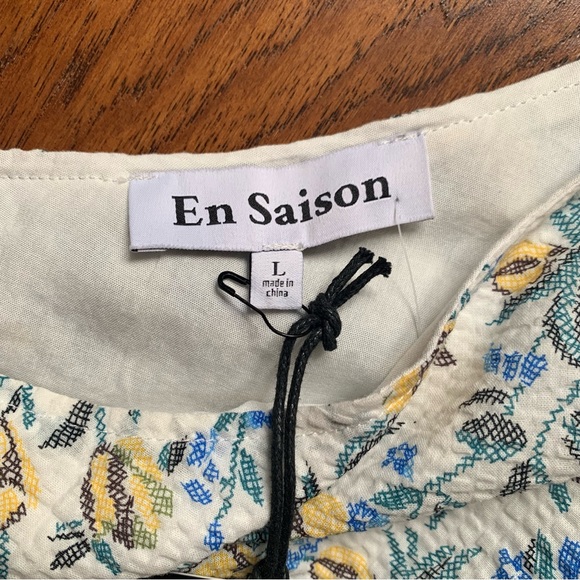 En Saison Floral Print One Shoulder Crop Top | Size L - Picture 5 of 9